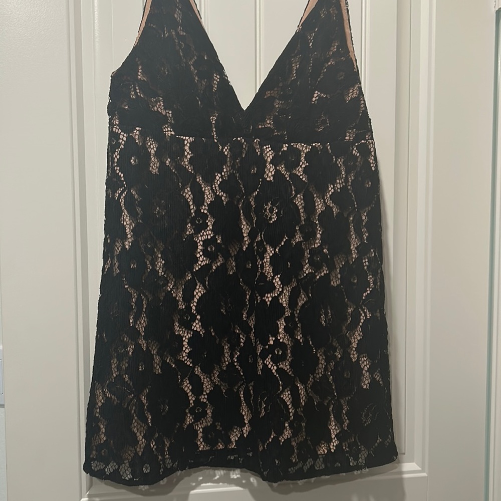 Free People floral lace v neck dress